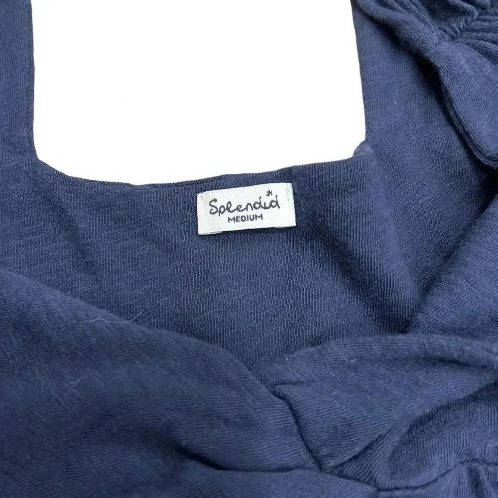 Splendid Navy Woven Crossover Aline Dress M - Picture 3 of 4